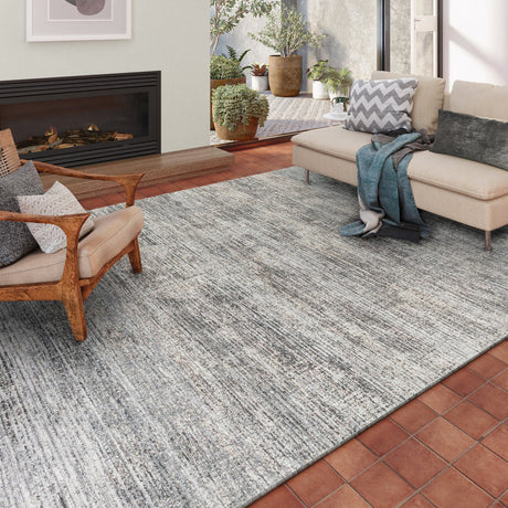 Dalyn Ciara CR1 Graphite Rug shown in a room