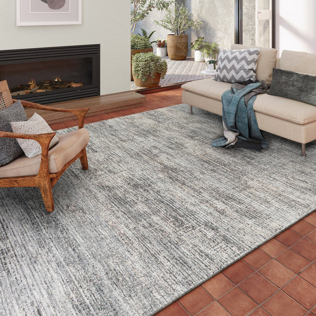 Dalyn Ciara CR1 Graphite Rug shown in a room