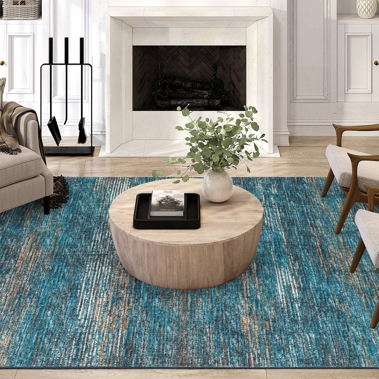 Dalyn Ciara CR1 Navy Rug shown in a room