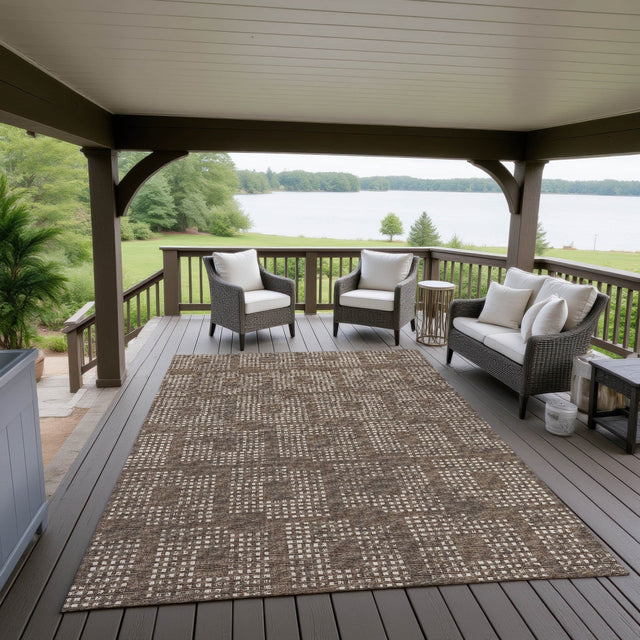 Dalyn Delano DA1 Chocolate Rug outdoor lifestyle image
