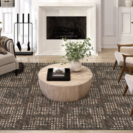 Dalyn Delano DA1 Chocolate Rug shown in a room