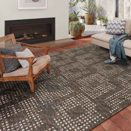 Dalyn Delano DA1 Chocolate Rug shown in a room