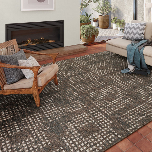 Dalyn Delano DA1 Chocolate Rug shown in a room