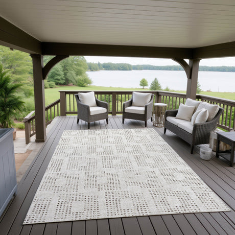 Dalyn Delano DA1 Ivory Rug outdoor lifestyle image
