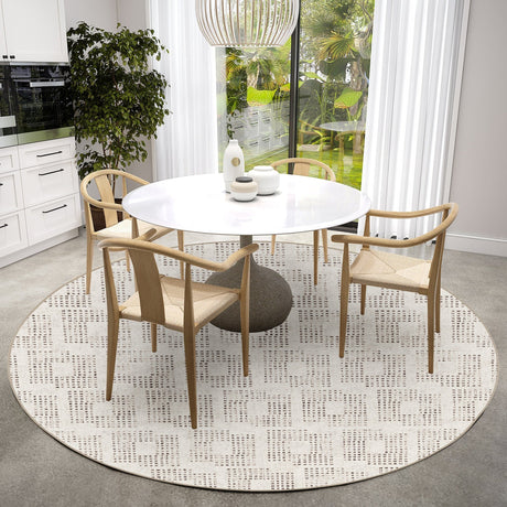 Dalyn Delano DA1 Ivory Rug shown in a room
