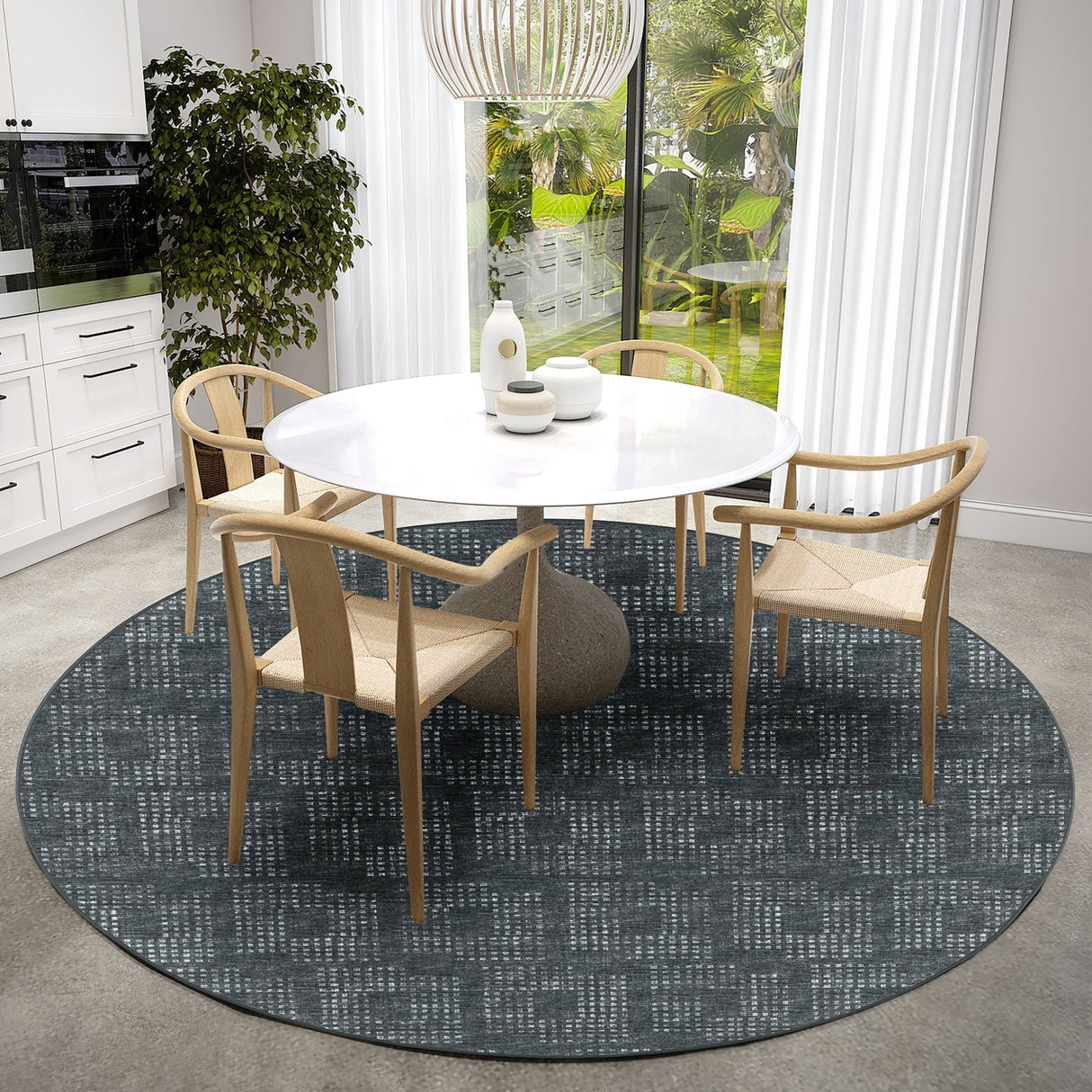 Dalyn Delano DA1 Midnight Rug shown in a room