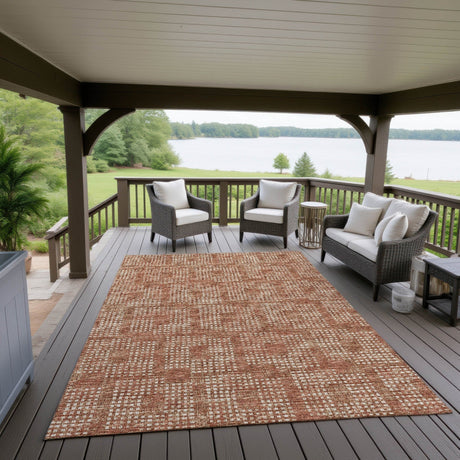 Dalyn Delano DA1 Paprika Rug outdoor lifestyle image