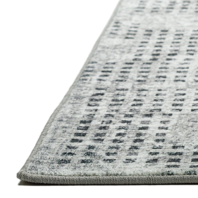 Dalyn Delano DA1 Pewter Rug finished edge detail