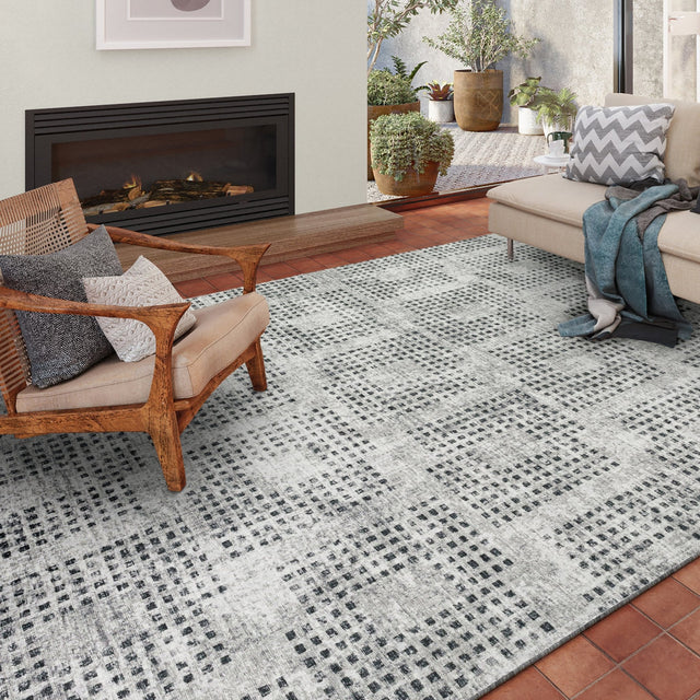 Dalyn Delano DA1 Pewter Rug shown in a room