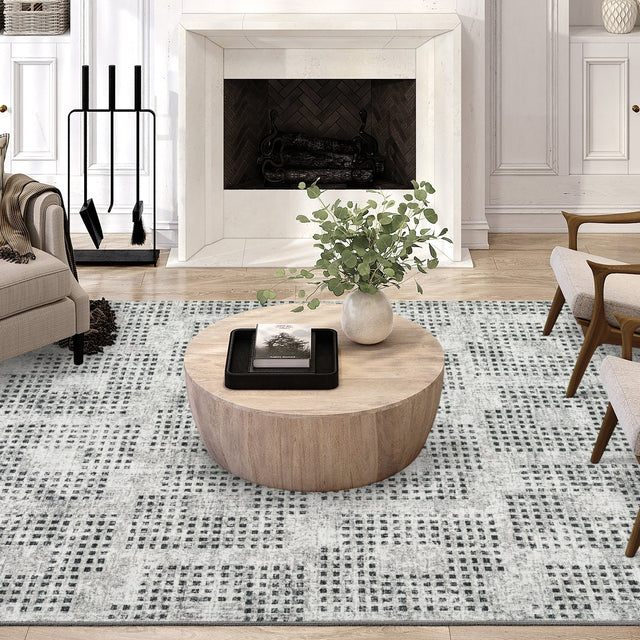 Dalyn Delano DA1 Pewter Rug shown in a room