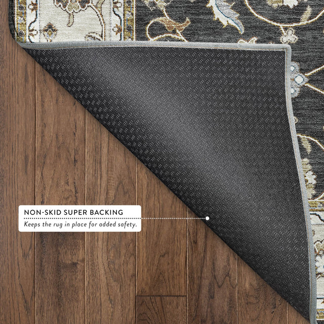 Dalyn Hatay HY1 Black Rug backing detail