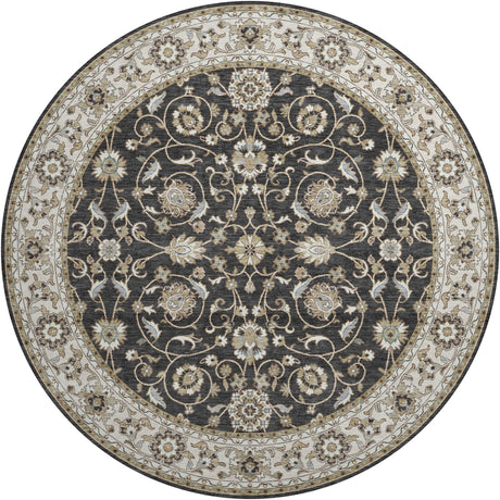 Dalyn Hatay HY1 Black Rug round rug