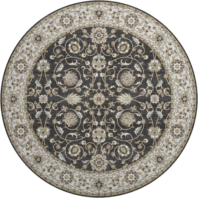 Dalyn Hatay HY1 Black Rug round rug