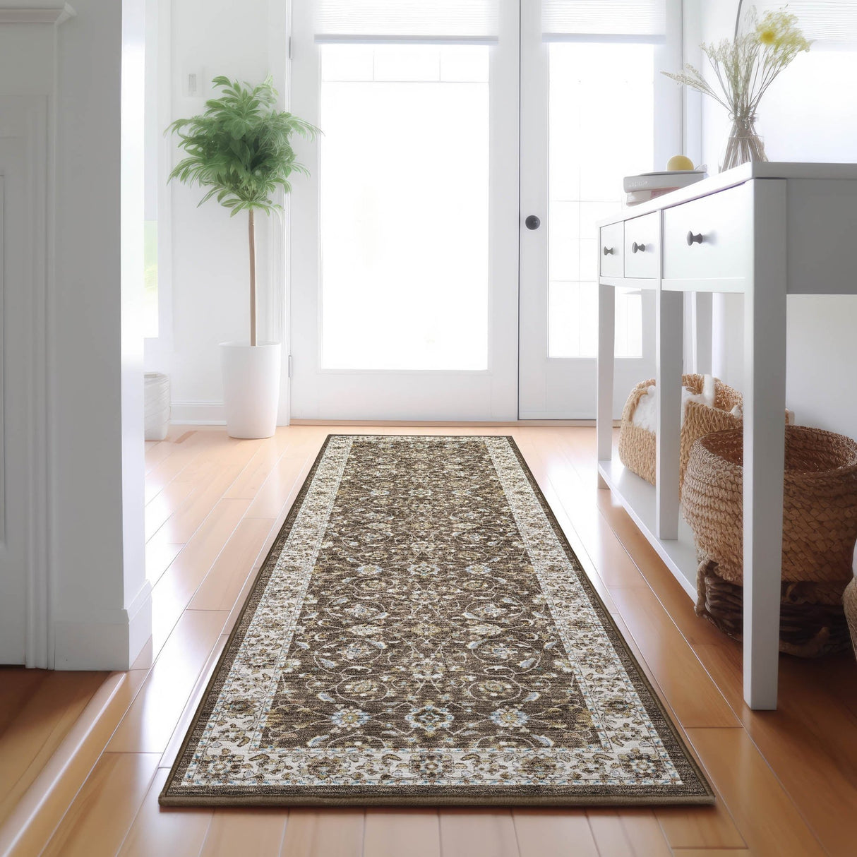 Dalyn Hatay HY1 Chocolate Rug shown in a room