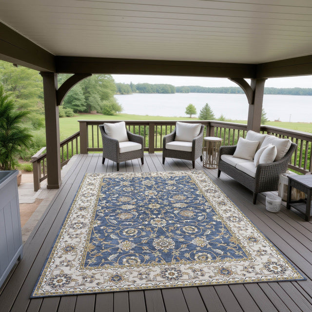 Dalyn Hatay HY1 Navy Rug outdoor lifestyle image