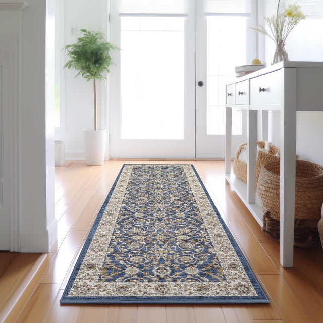 Dalyn Hatay HY1 Navy Rug shown in a room