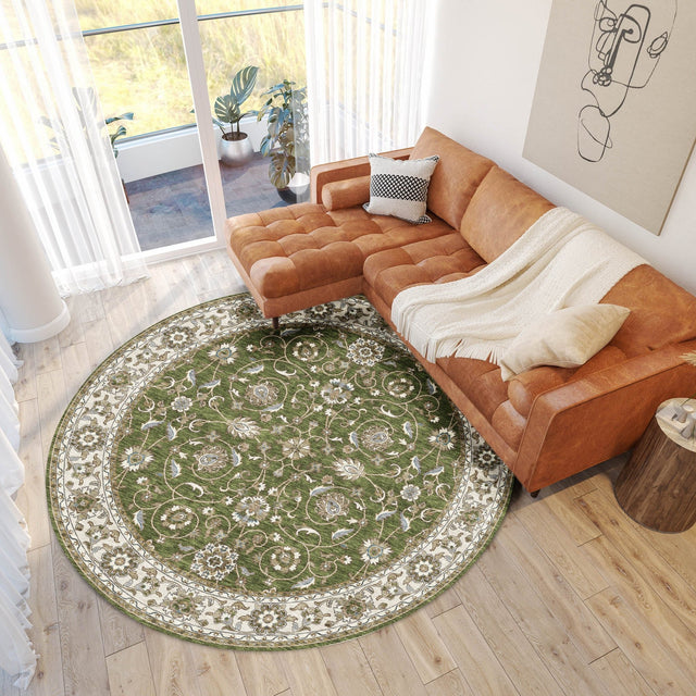 Dalyn Hatay HY1 Olive Rug shown in a room