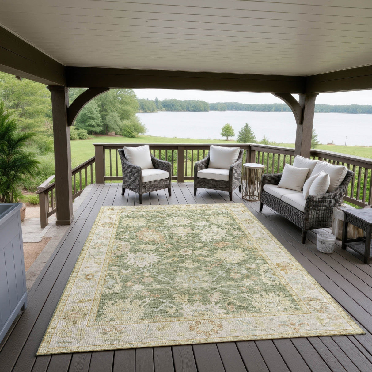 Dalyn Hatay HY2 Aloe Rug outdoor lifestyle image