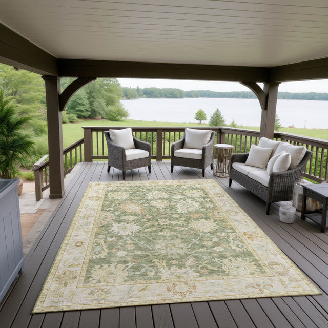 Dalyn Hatay HY2 Aloe Rug outdoor lifestyle image