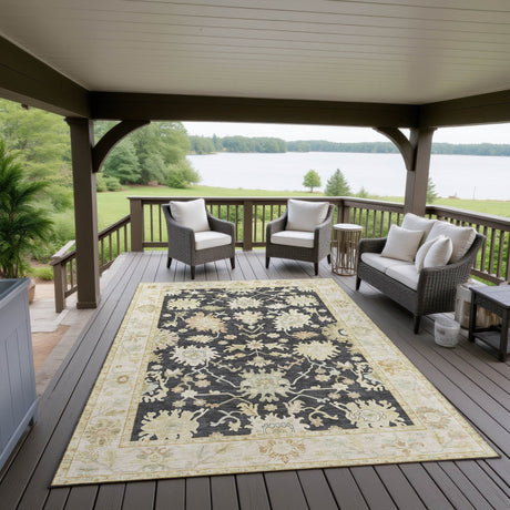 Dalyn Hatay HY2 Black Rug outdoor lifestyle image