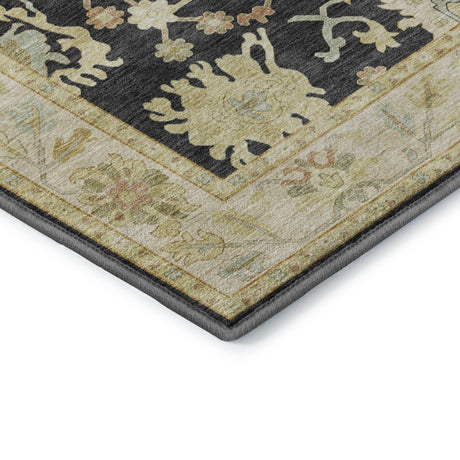 Dalyn Hatay HY2 Black Rug corner detail