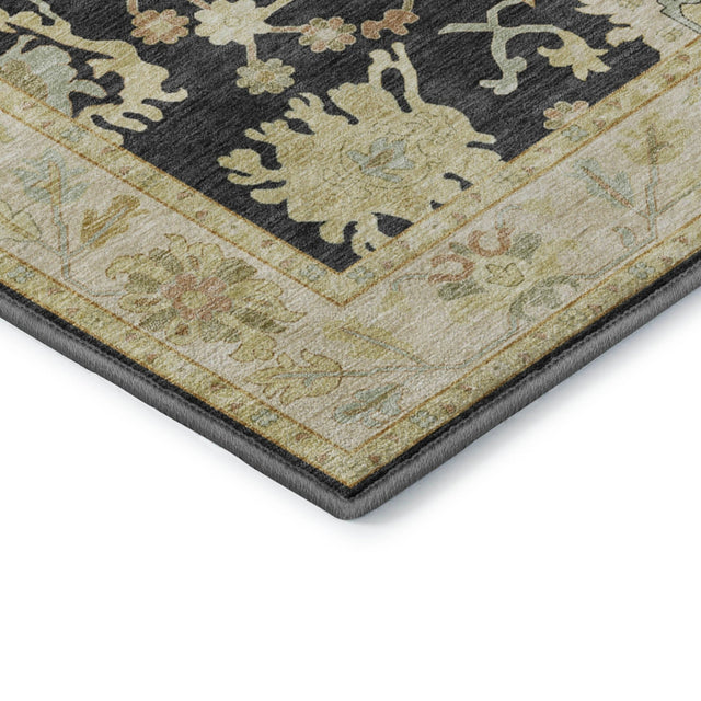Dalyn Hatay HY2 Black Rug corner detail