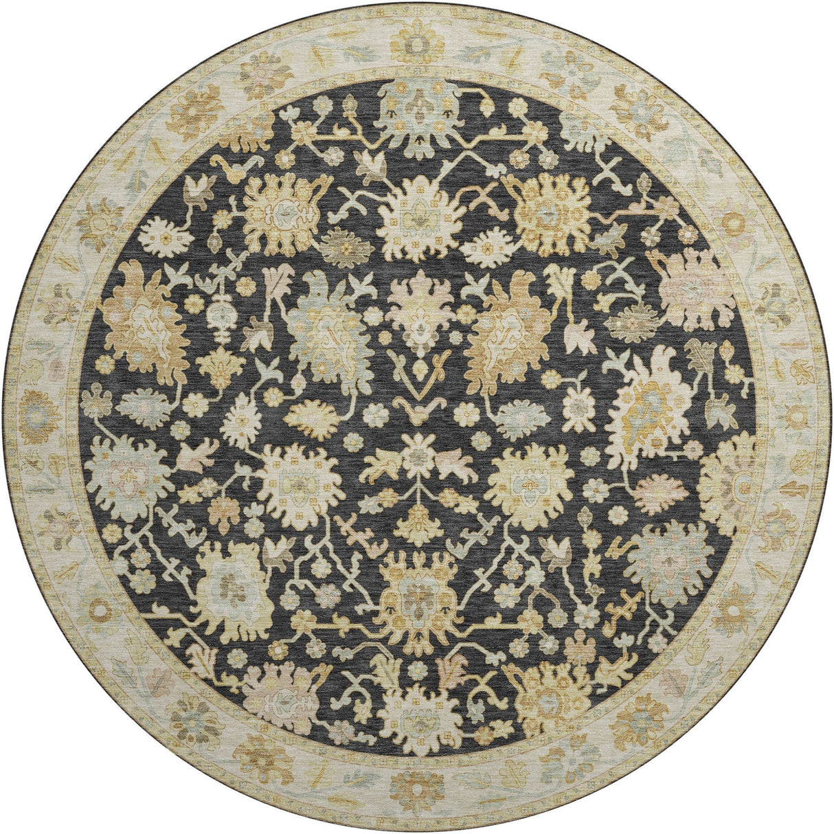 Dalyn Hatay HY2 Black Rug round rug