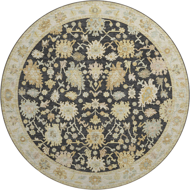 Dalyn Hatay HY2 Black Rug round rug