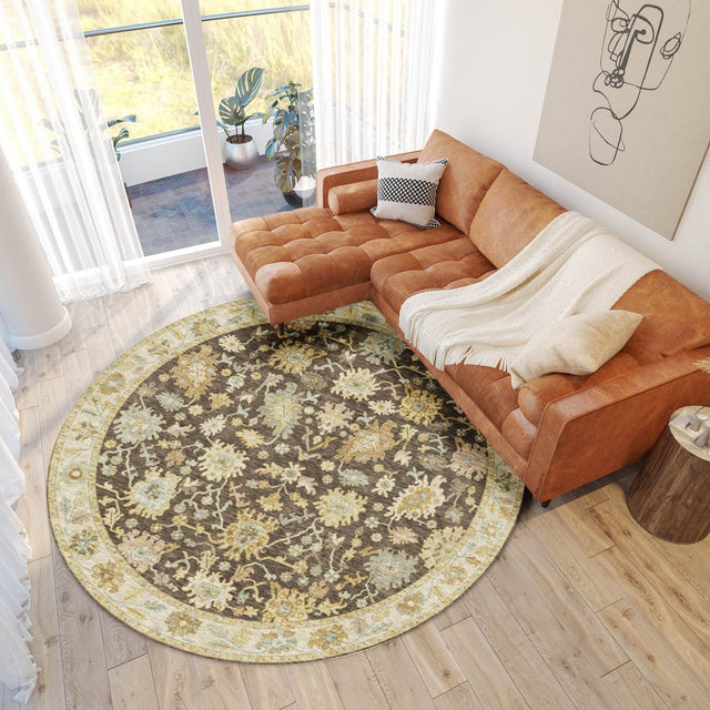Dalyn Hatay HY2 Chocolate Rug shown in a room