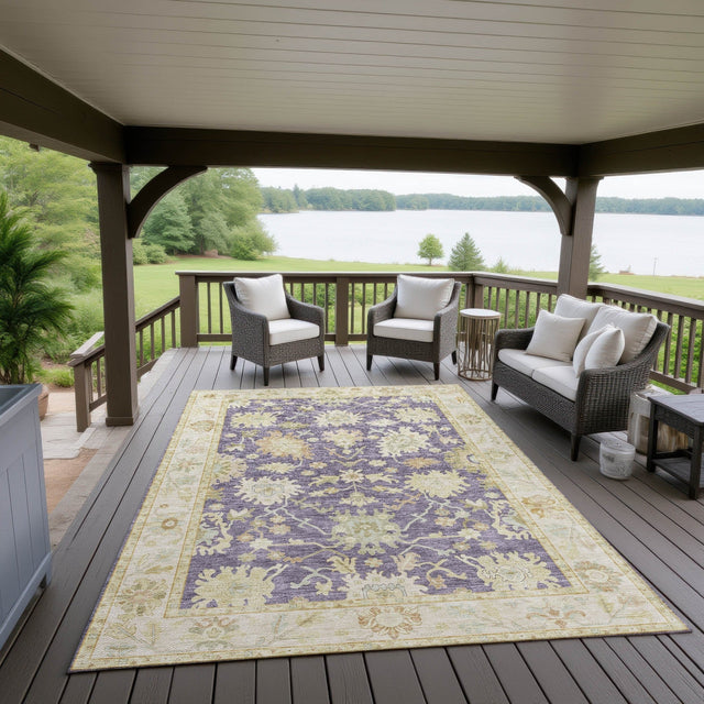 Dalyn Hatay HY2 Eggplant Rug outdoor lifestyle image