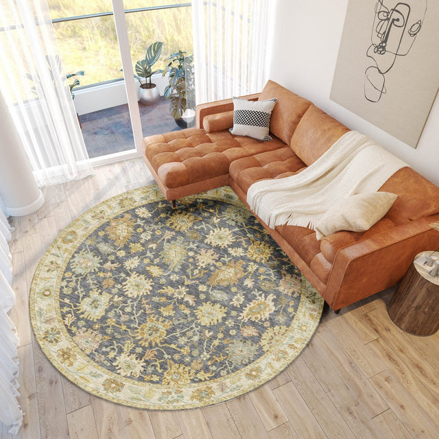 Dalyn Hatay HY2 Gray Rug shown in a room