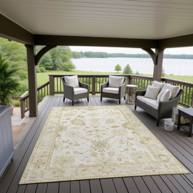 Dalyn Hatay HY2 Ivory Rug outdoor lifestyle image