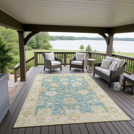 Dalyn Hatay HY2 Teal Rug outdoor lifestyle image