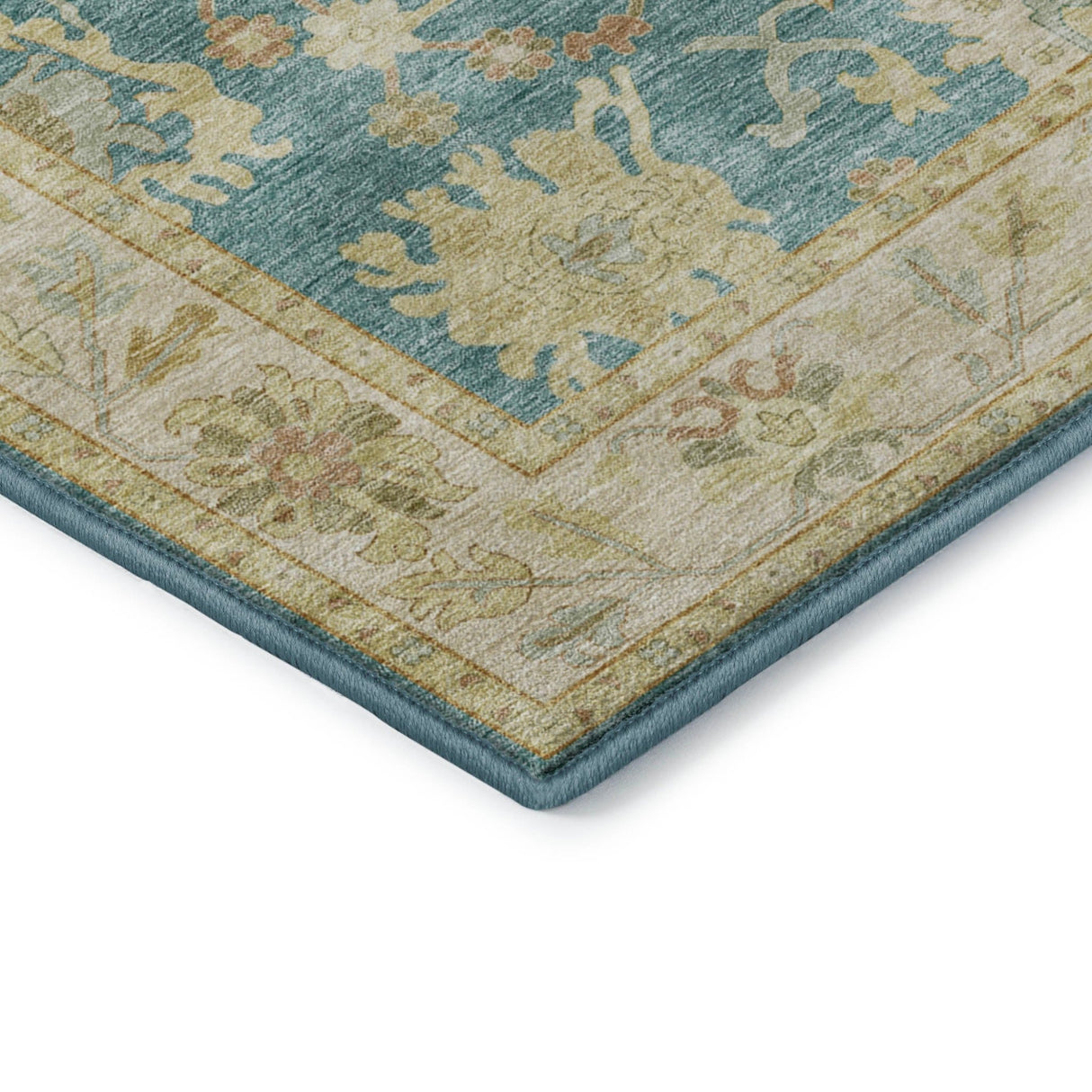 Dalyn Hatay HY2 Teal Rug corner detail