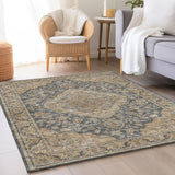 Dalyn Hatay HY3 Charcoal Rug shown in a room