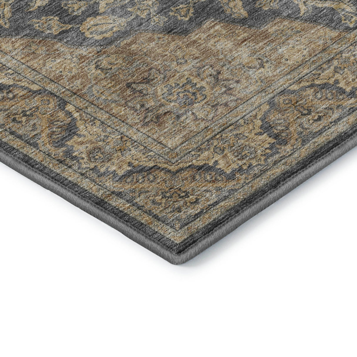 Dalyn Hatay HY3 Charcoal Rug corner detail