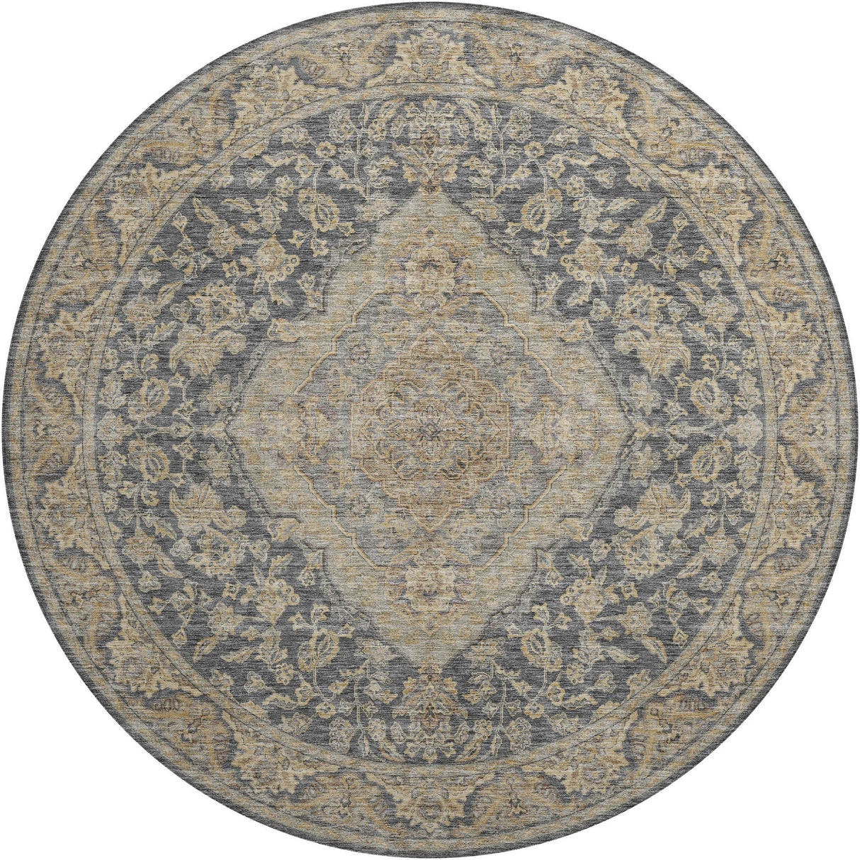 Dalyn Hatay HY3 Charcoal Rug round rug