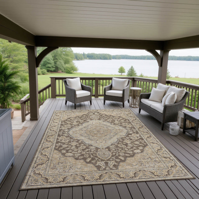 Dalyn Hatay HY3 Chocolate Rug outdoor lifestyle image