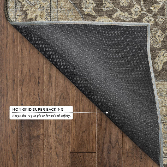 Dalyn Hatay HY3 Chocolate Rug backing detail