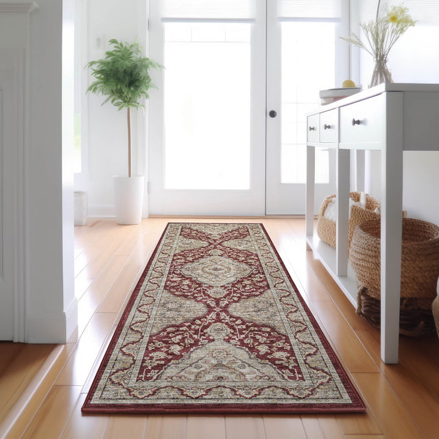 Dalyn Hatay HY3 Garnet Rug shown in a room