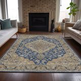 Dalyn Hatay HY3 Navy Rug shown in a room