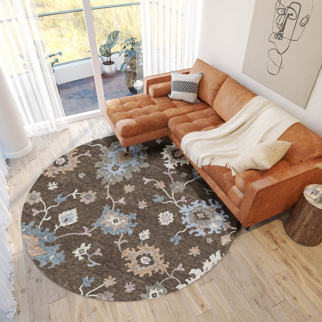 Dalyn Hatay HY4 Chocolate Rug shown in a room