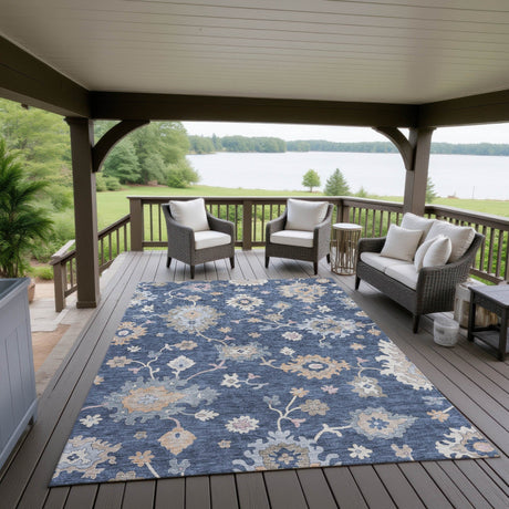 Dalyn Hatay HY4 Navy Rug outdoor lifestyle image