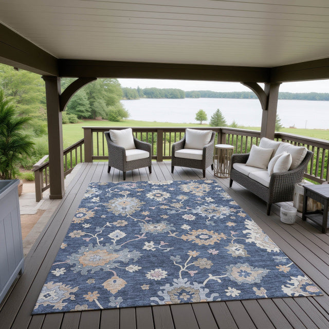 Dalyn Hatay HY4 Navy Rug outdoor lifestyle image