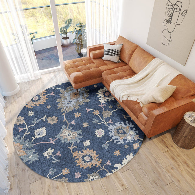 Dalyn Hatay HY4 Navy Rug shown in a room