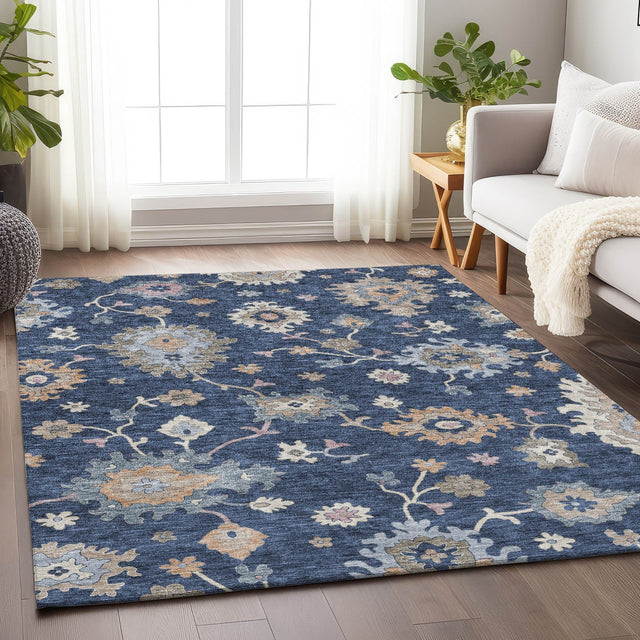 Dalyn Hatay HY4 Navy Rug shown in a room