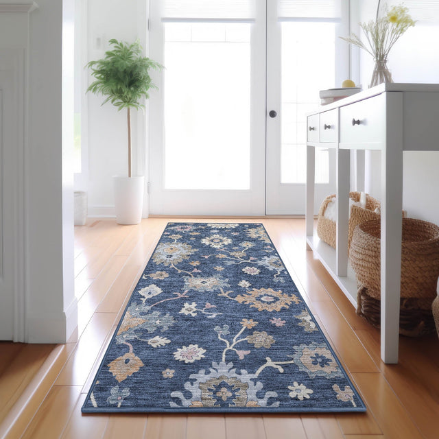 Dalyn Hatay HY4 Navy Rug shown in a room