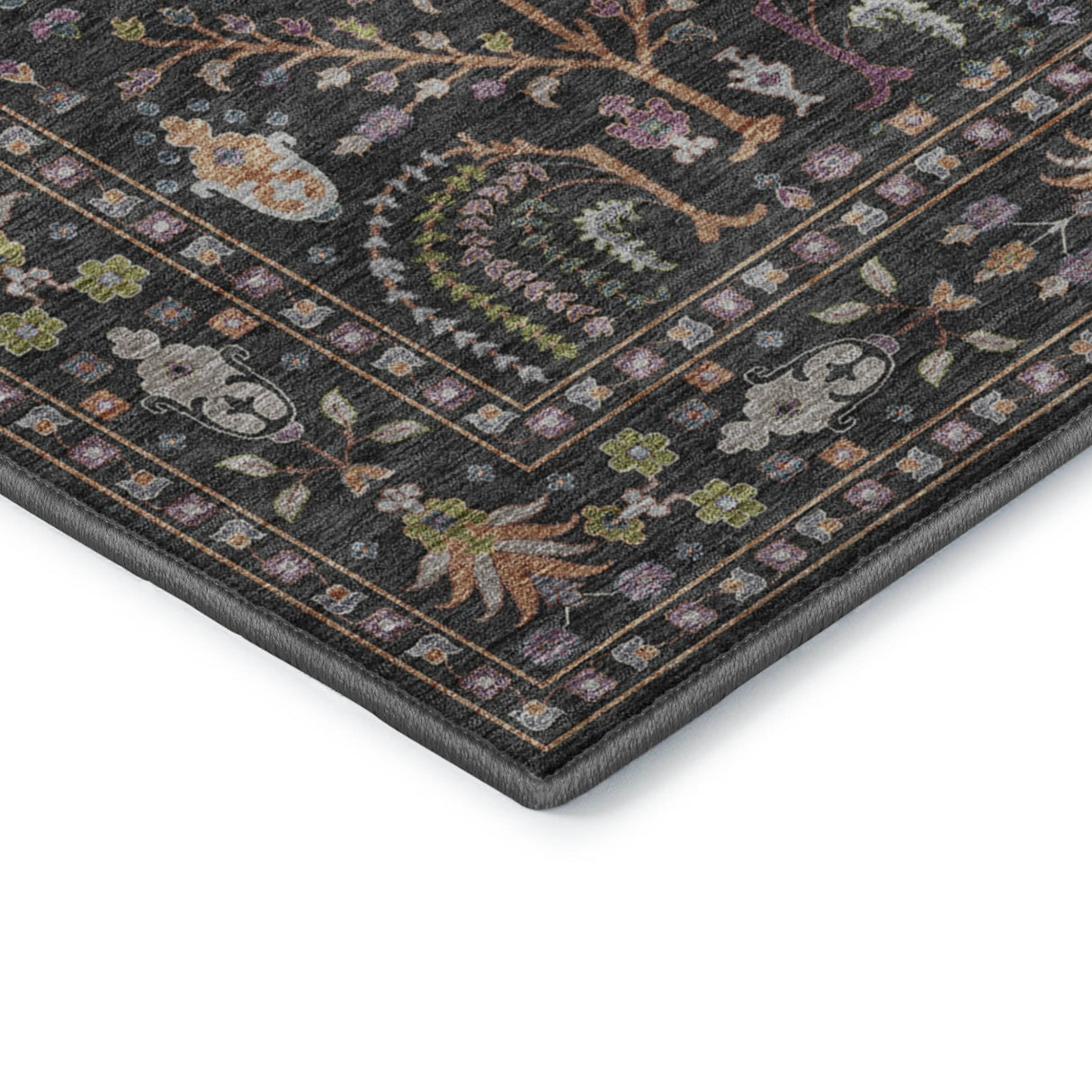 Dalyn Hatay HY5 Black Rug corner detail