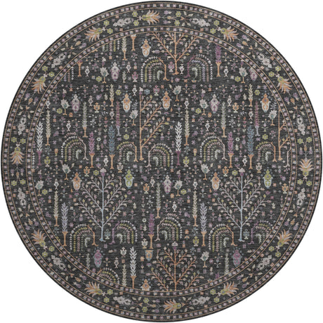 Dalyn Hatay HY5 Black Rug round rug