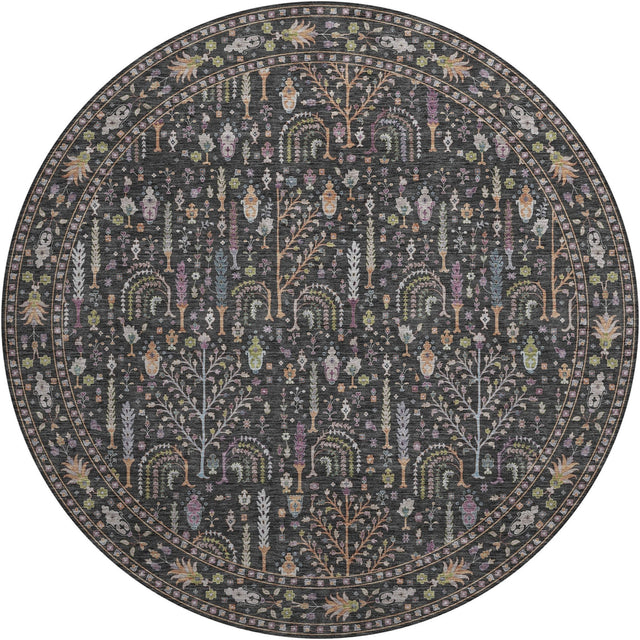 Dalyn Hatay HY5 Black Rug round rug